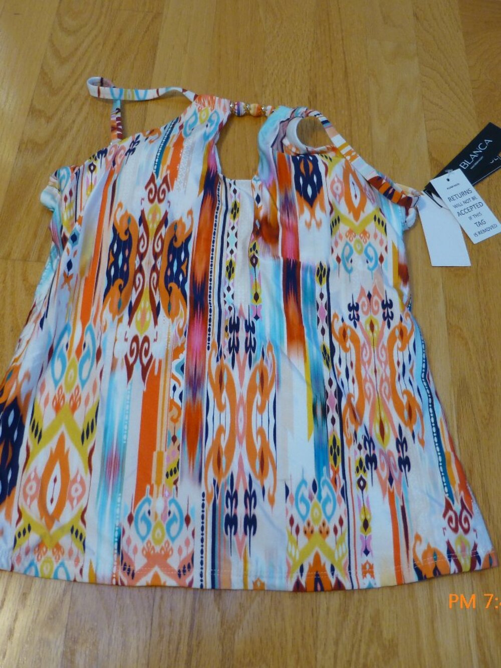 La Blanca Womens Size 4 Tankini Halter Swim Top Tummy Control NWT LB3VK85